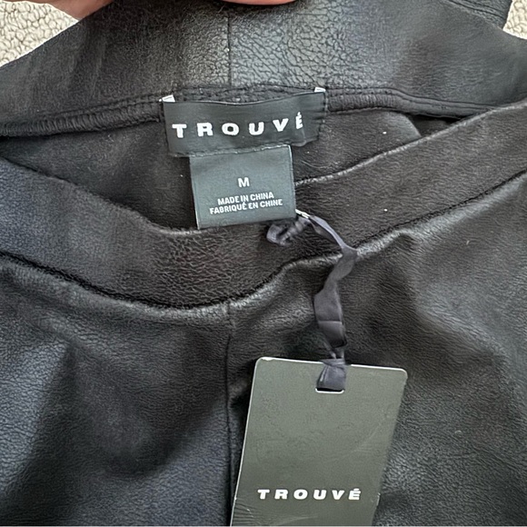 Trouvé from Nordstrom Black Faux Leather Leggings size Medium - Picture 3 of 9